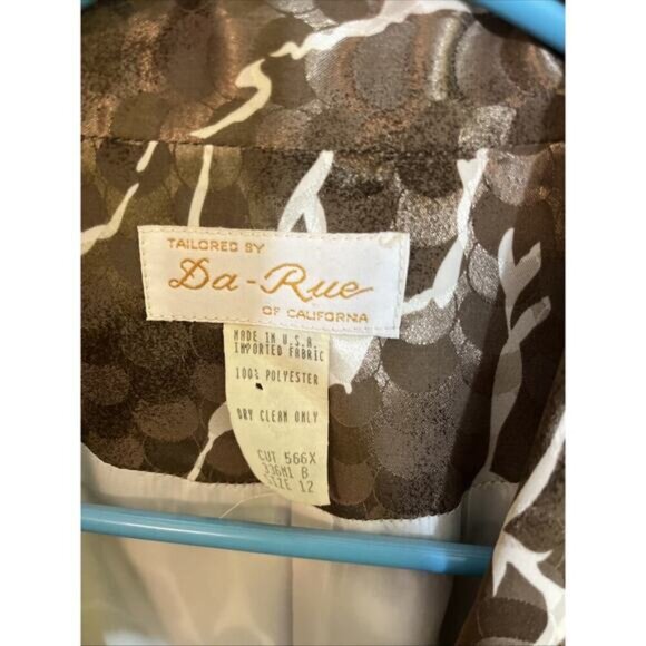 Da Rue Of California Womens XL Vintage Jacket Satin Feel Brown Shimmer - Picture 2 of 9